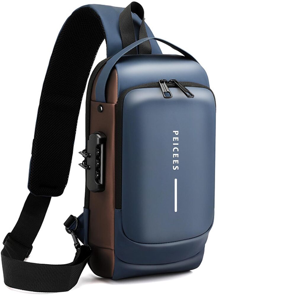 9593 Crossbody Bag Man Bags Purse Anti-theft Leather Sling Bag Shoulder Bag